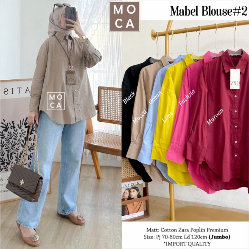 MABEL BLOUSE #2 Jumbo ORI MOCA | Ld120 Cotton Zara Poplin Premium