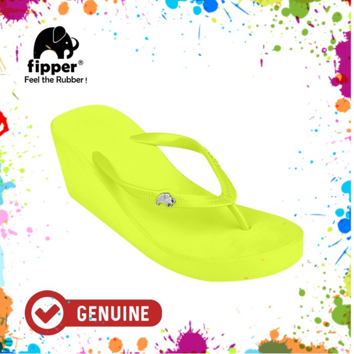 Fipper 7cm Wedges / Sandal Wanita / Green Lime