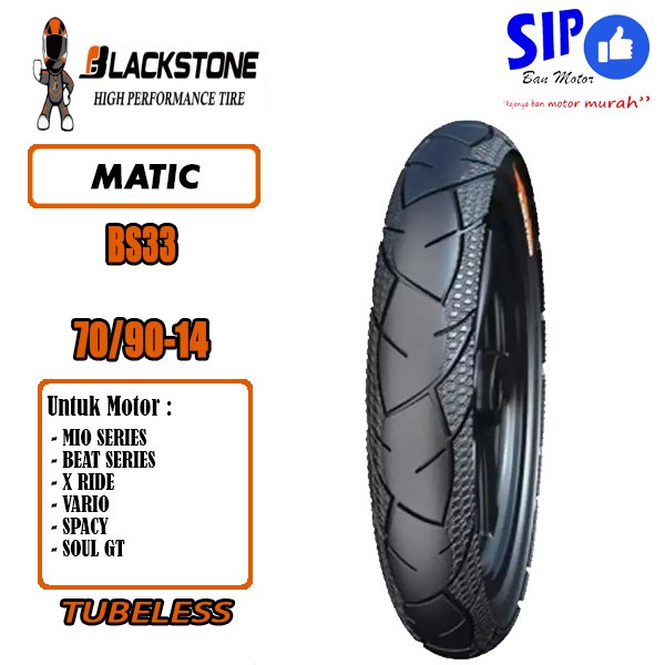 Ban Motor Matic Blackstone BS 33 70 90 14 Tubeless Untuk Mio Beat