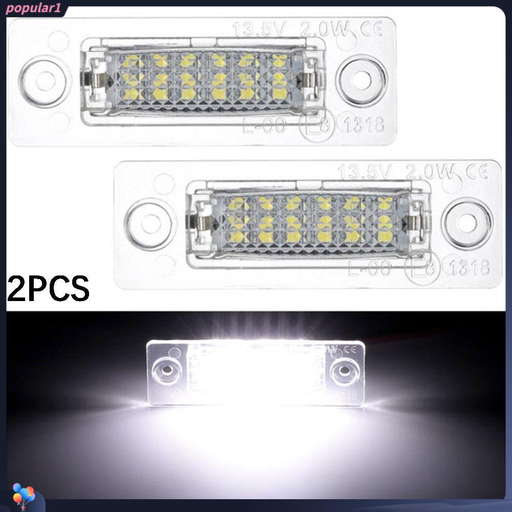 POPULAR 2pcs Lampu Nomor Lisensi Tahan Lama Plat Nomor Cahaya Putih Lampu Mobil Untuk Untuk Volkswagen Touran Passat Jetta Skoda