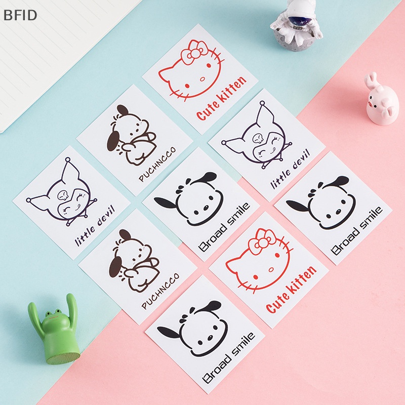 [BFID] 10pcs Hello Kitty Kuromi Stiker Kartun Lucu Diy Scrapbooking Cangkir Air Diary Planner Dekorasi Sticker Album Mainan Anak [ID]