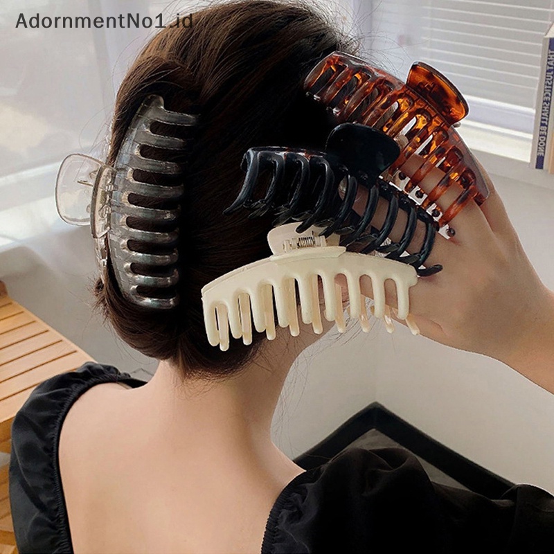 [AdornmentNo1] Baru wanita besar Hair Claw Clip Crab jepit cewek Ponytail Hair Claws mandi Clip Fashion aksesoris rambut hadiah hiasan kepala