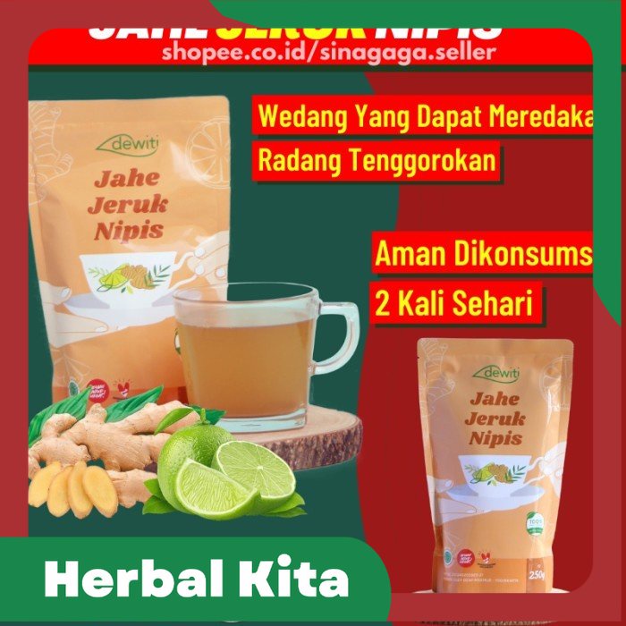 

Minuman Kesehatan Herbal Wedang Jahe Emprit Bubuk Jeruk Nipis Asli - TEH ROYAL SASET