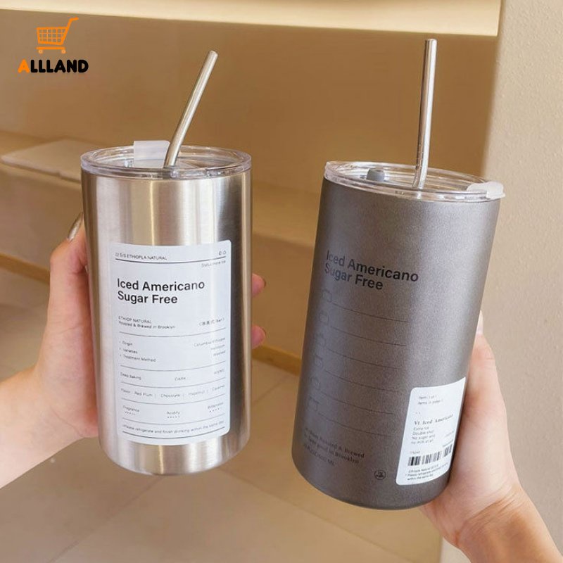 320/600ML Portable Stainless Steel Water Bottle/ Double Layer Iced Americano Coffee Insulation Vacuum Cup