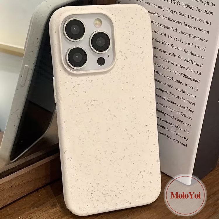 Solid Color Degradable Frame Skin Feel Anti-Fall Hard Case Compatible for IPhone 11 14 13 12 Pro Max XR XS X MAX 8Plus 7Plus 8 7 Plus Luxury Simple Solid Color Phone Cover