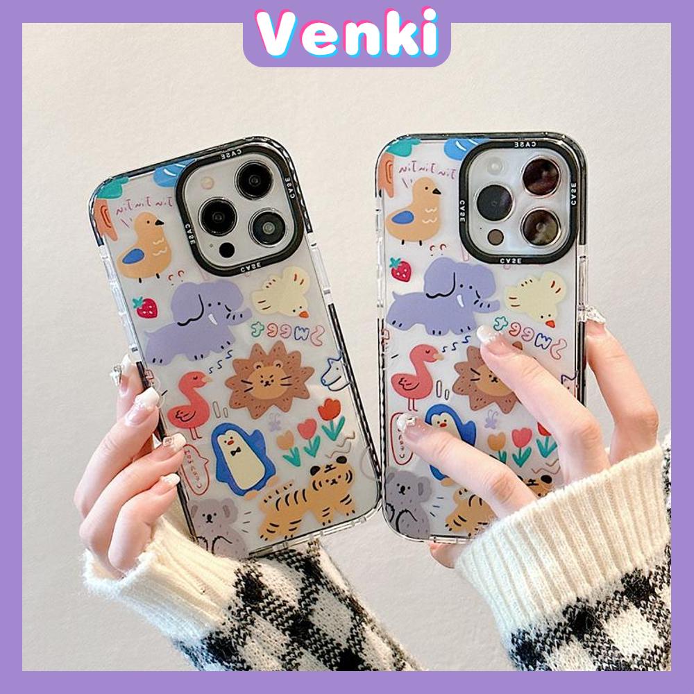 Venki - Case iPhone 11 iPhone Case Soft Case Clear Case Tebal Tahan Guncangan Bingkai Kamera Hewan Lucu Singa Kompatibel dengan iPhone 14 Pro Max 13 Pro Max 12 Pro Max 11 Pro Max XR XS 7Plus