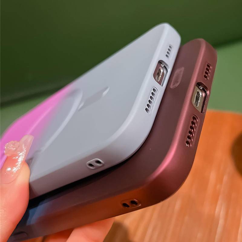 Gradien Silikon Lembut Untuk Magsafe Magnetic Wireless Charging Case Untuk Iphone14 13 Pro Max14 Plus Matte Shockproof Cover Phone Cases Untuk iPhone 14Pro 13Pro 14plus