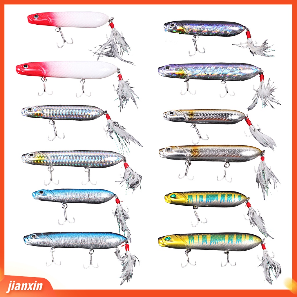 (In Stock) 10g /14g Umpan Pancing Penampilan Realistis Kait Tajam Reusable Sea Casting Fishing Topwater Zigzag Pensil Buatan Umpan Keras Peralatan Memancing