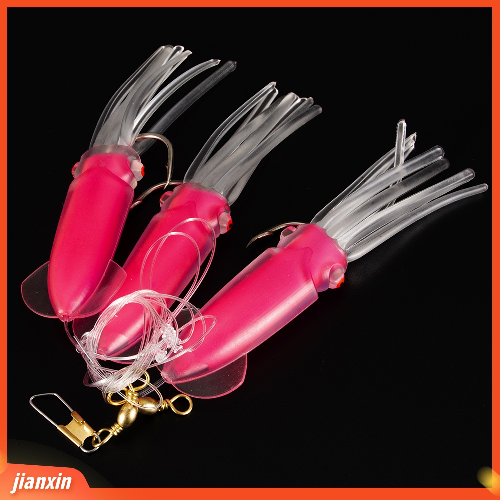 (In Stock) Cumi Pancing Laut Soft Lures Jigs Umpan Buatan Hook String Tackle Tool