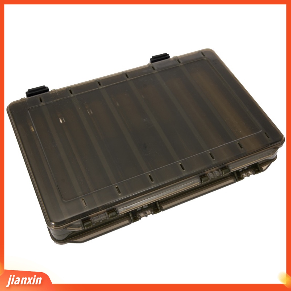(In Stock) Memancing Luar Ruangan Dua Sisi 14-Grid Umpan Lure Kotak Penyimpanan Dengan Kunci Menangkap Aksesoris Alat Pancing