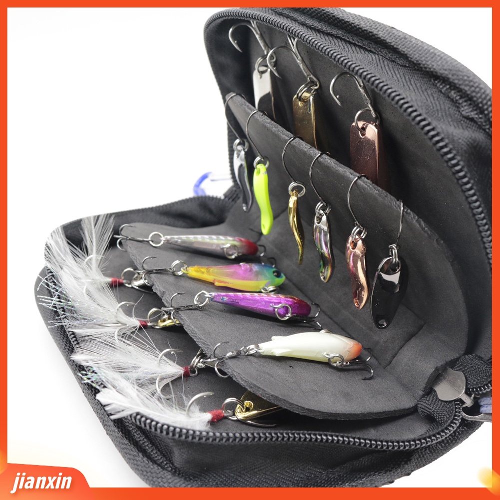 (In Stock) Portable Waterproof Nylon Fishing Tackle Lure Baits Hooks Tas Penyimpanan Kantong