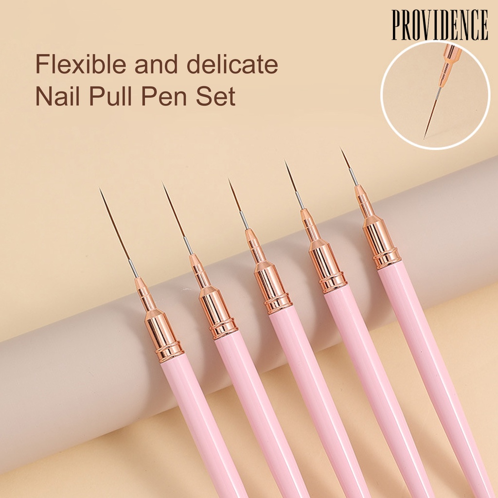 Providence 5Pcs Set Brushes Nail Art Ultra-Halus Ringan Tahan Lama Dotting Alat Gambar Untuk Kuku Yang Indah