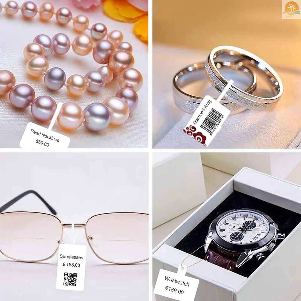 In Stock Jewelry Label Price Tag Kertas Stiker Cetak Thermal Self-Adhesive Tahan Air Minyak Tahan Sobek Label Tape Untuk Seri DP23 Thermal Printer Label Maker Machine,1
