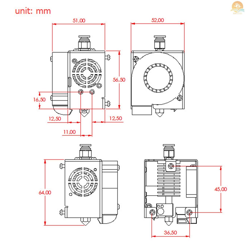 In Stock ZONESTAR 3D Printer Direct Drive Extruder Upgrade Kit 24V Untuk Z8/Z9/Z10 3D Printer Dengan MK7 Nozel5051Penyangga Kipas Blower PLA ABS PETG Pinggul PC Nylon PVC Wood Carbon Fibr