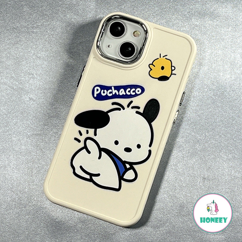 Fashion Kartun Pochacco Holder Phone Case Kompatibel Untuk iPhone 14 Pro 13 12 11 Pro Max Case iPhone 11 7 8Plus XR Metal Kamera Perlindungan Hybrid Phone Cover