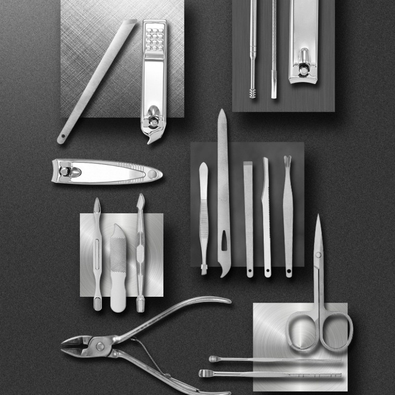Gunting Kuku Set 19 in 1 Manicure Set 19 in 1 Perawatan Kuku / Nail Art Set Gunting Kuku / alat Manicure Pedicure Set