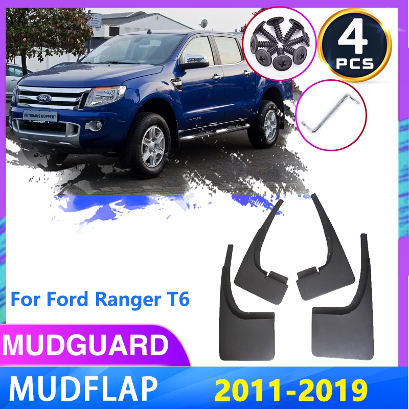 4pcs Flaps Lumpur Mobil Untuk Ford Ranger T6 P375 2011~2018 2012 2013 2014 2015 Mudguard Splash Guards Fender Mudflaps Aksesoris Mobil