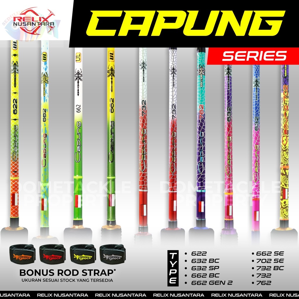 Capung Relix Nusantara Joran Pancing Rod UL ULtralight Spinning Baitcasting Gen 2 SE 662 632 662 702