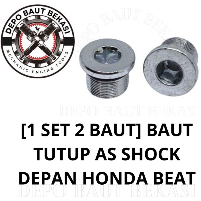 [ 1 Set 2 Baut ] Baut Tutup As Shock Depan Honda Beat