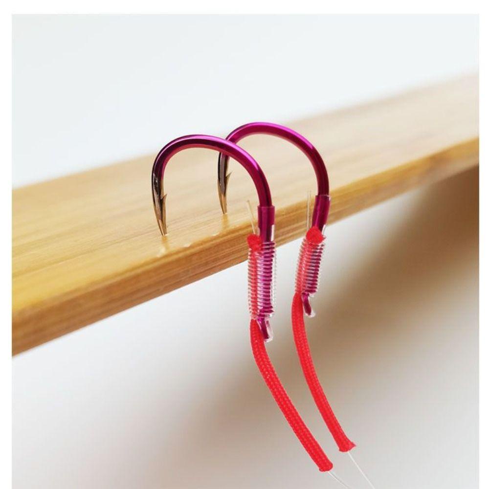 LANFY 8pcs /bag Peach Gigi Datar Fishinghook, Kait Berduri Memancing Baja Karbon Tinggi, Alat Pancing Gigi Hantu Segitiga Tekuk Untuk Pecinta Memancing