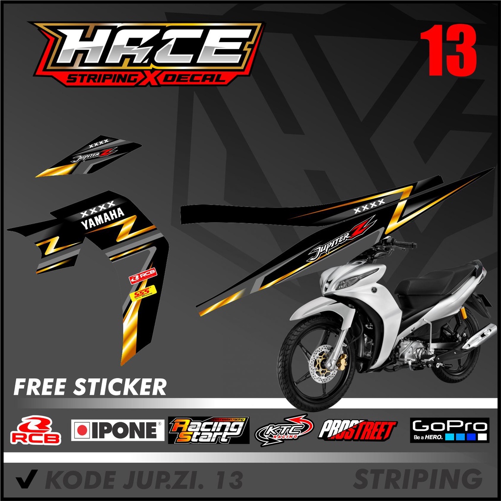 Striping Jupiter Z Robot - Sticker Stiker Variasi Lis Motor Jupiter Z Robot Robot Motif Racing 13
