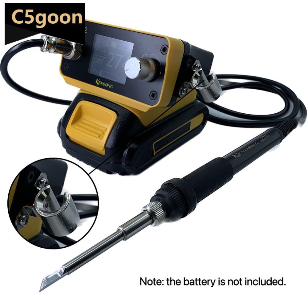 C5goon PTS300D T12 Cordless Soldering Iron Station Untuk Dewalt 20V Max Baterai Li-ion Untuk Makita/Milwaukee/Bosch Baterai Solder Listrik H1I7