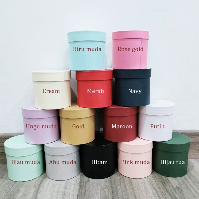 

Bloom Box Flower Round D10T10 / Kotak Bulat Bunga / Kotak Kado GB046 - Putih