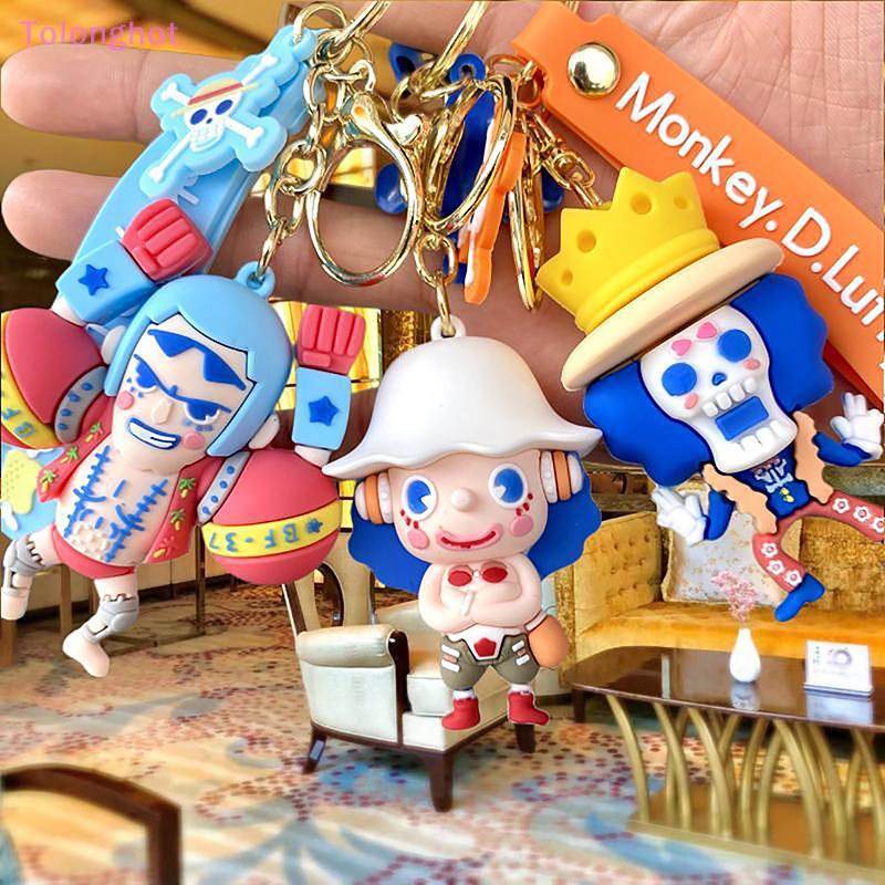 Tolonghot&gt; One Piece Anime Monkey •D •Luffy Gantungan Kunci Silikon Key Ring Lanyard Tas Sekolah Liontin Aksesoris Cosplay Liontin Perhiasan well