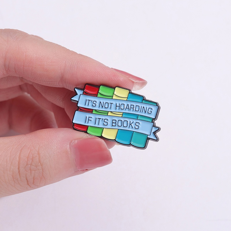 Lucu Tidak Menimbun Jika Teks Enamel Pin Kartun Buku Bros Kerah Lencana Lucu Perhiasan Hadiah Untuk Teman Anak