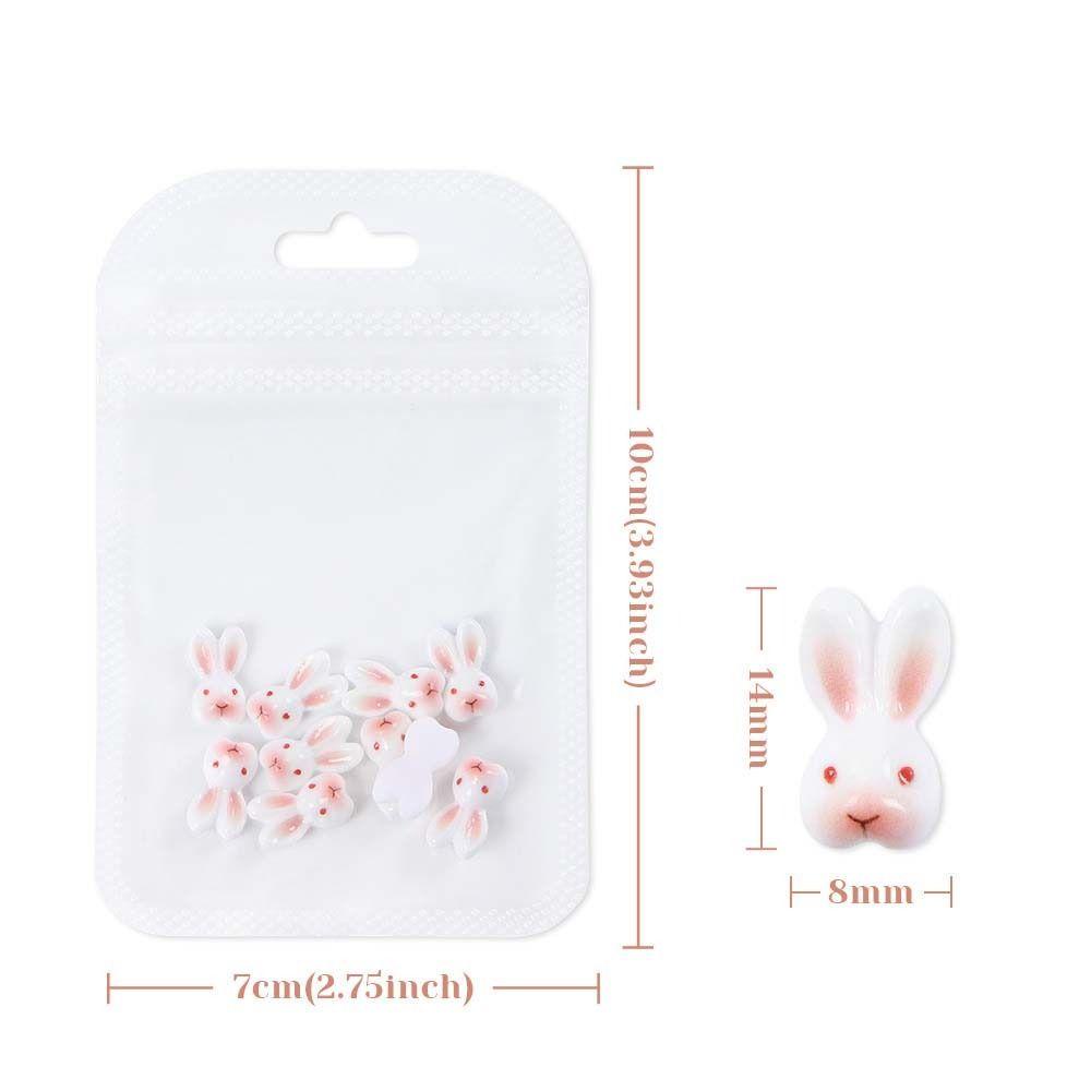 Diy Hiasan Kuku Kelinci Nail Art Drills Dekorasi Kuku Kelinci, DIY Hiasan Kuku Kelinci Nail Art Drills Dekorasi Kuku Kelinci, Manikur Bawah Datar Bahan Resin