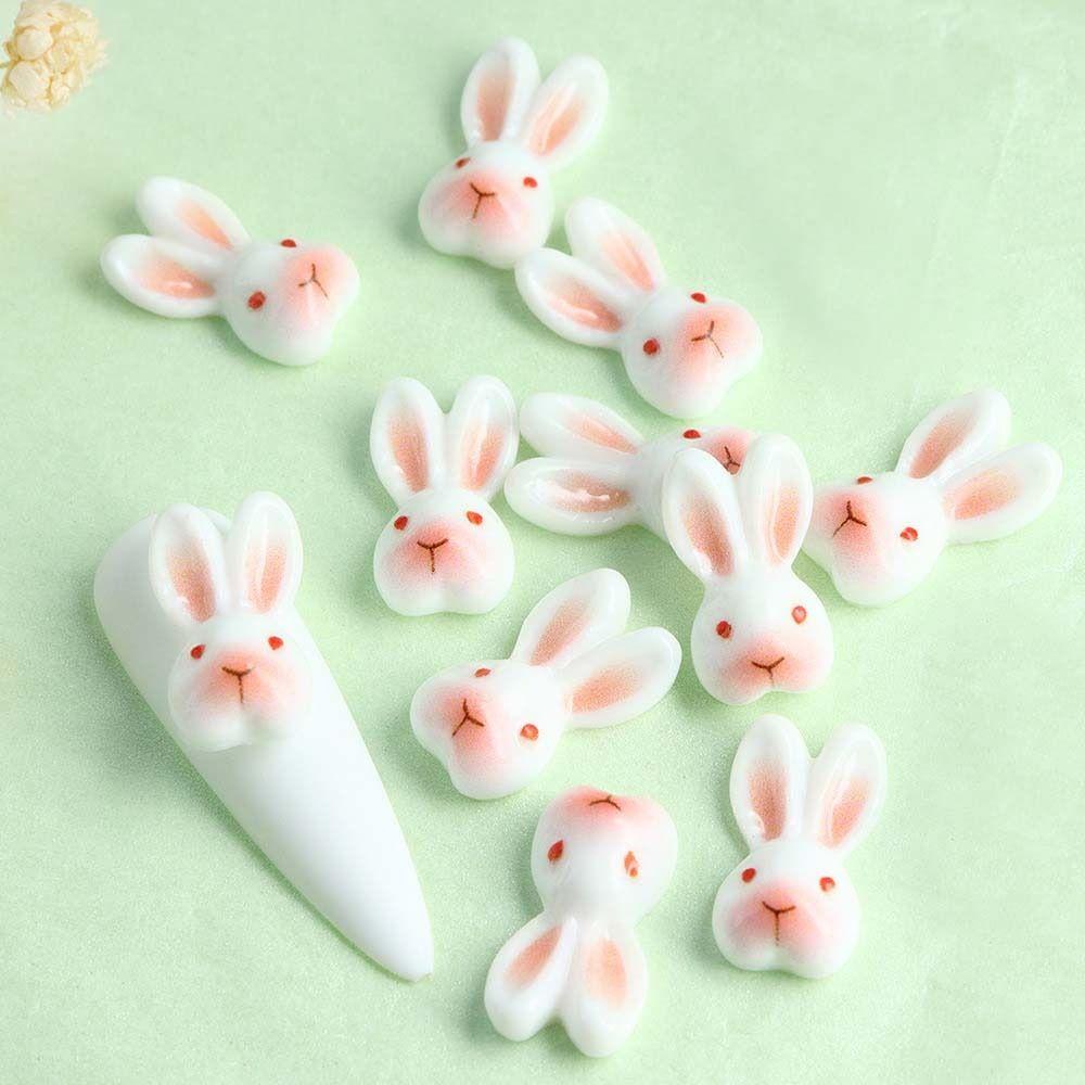 Diy Hiasan Kuku Kelinci Nail Art Drills Dekorasi Kuku Kelinci, DIY Hiasan Kuku Kelinci Nail Art Drills Dekorasi Kuku Kelinci, Manikur Bawah Datar Bahan Resin