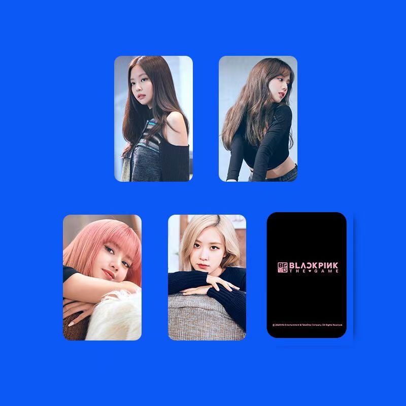 4pcs /set Photocard COEX K4 Hitam-Pink JENNIE ROSE JISOO LISA Hitam Pink Lomo Kartu Postcards