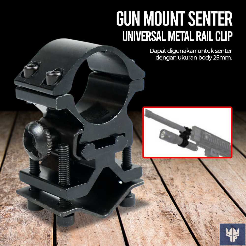 Lediland Gun Mount Senter Universal Metal Rail Clip - LH99