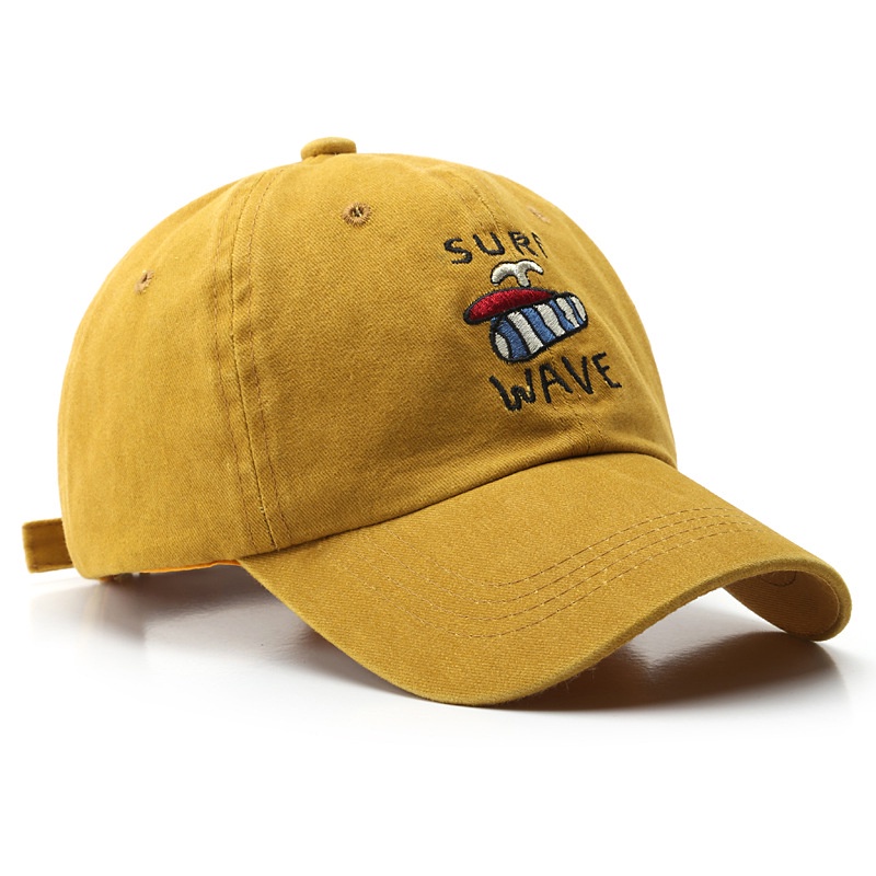 Unisex Cap Retro Hat Soft Material Bordir Surf Wave Topi Baseball