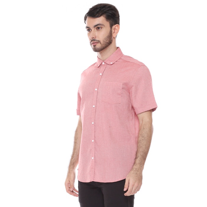 KEMEJA PRIA OXFORD TANGAN PENDEK DYLLON - OXFORD II MAROONSHIRT