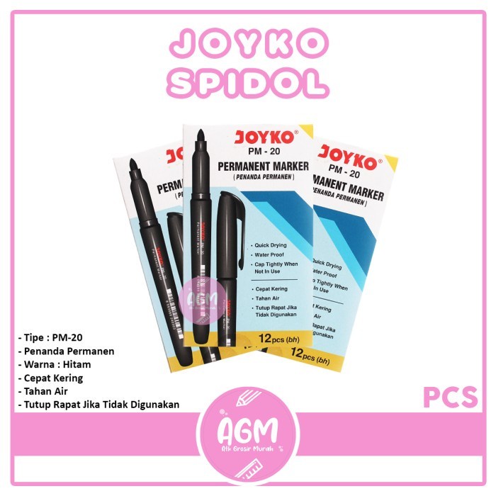 

JOYKO - Spidol Permanent Marker PM-20 Hitam - Pcs