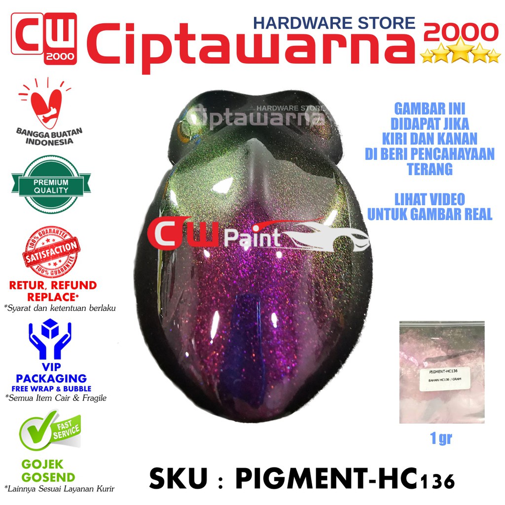 CWPAINT PIGMENT BUBUK 1GR CAT BUNGLON XIRALIC - DARK COMET HC-136X
