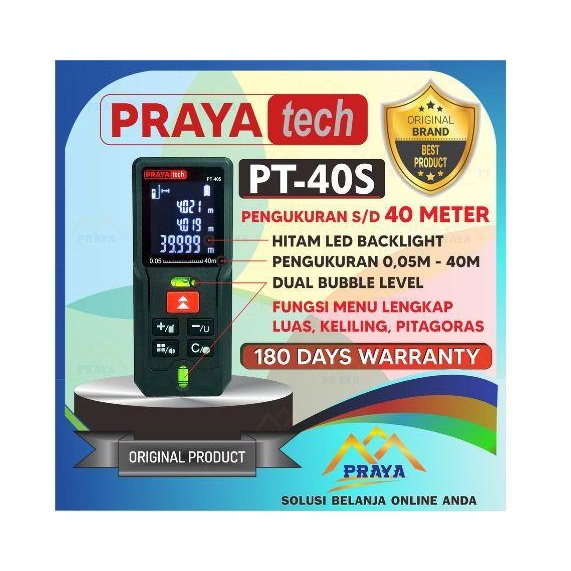 READY Meteran Laser PRAYATECH 40 Meter Digital