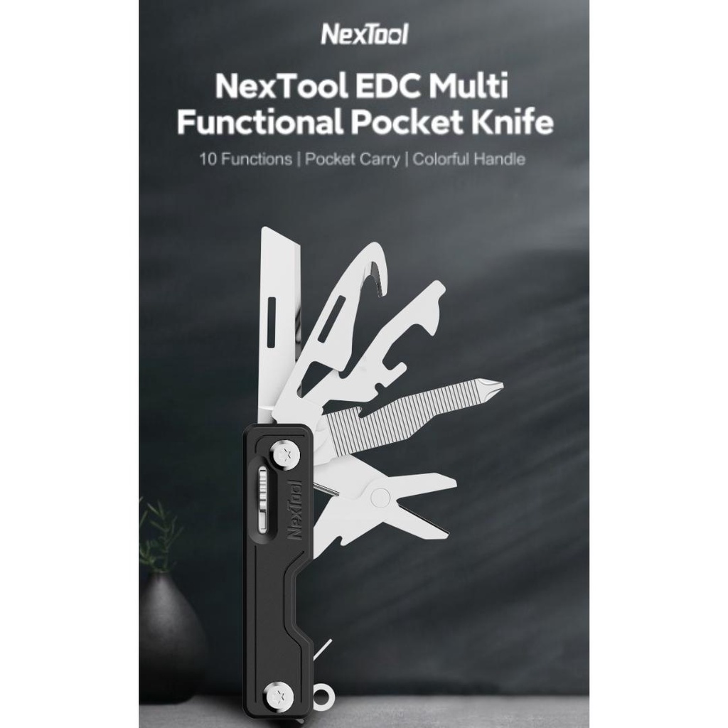Pisau Lipat Multifungsi 10 in 1 Swiss Army Multitools EDC NE20096 Pisau Dapur Daging Tajam Kecil Asa