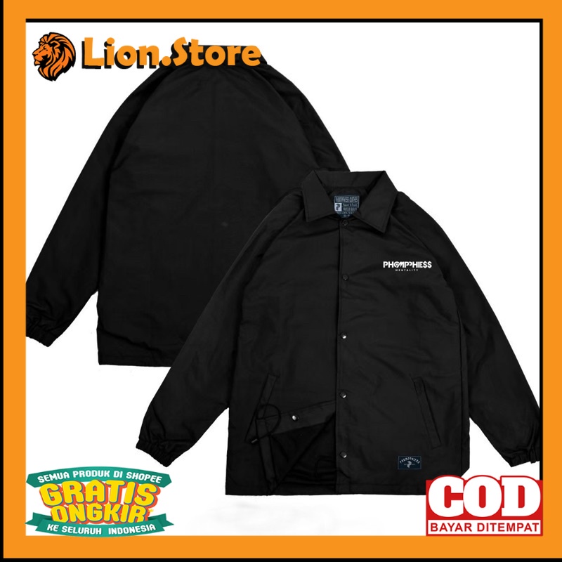 PARASUT JAKET OUTFIT KEREN TRENDY /PHOMPPHIESS Jaket Coach Bordir  Windbreakers Polos Pria Wanita