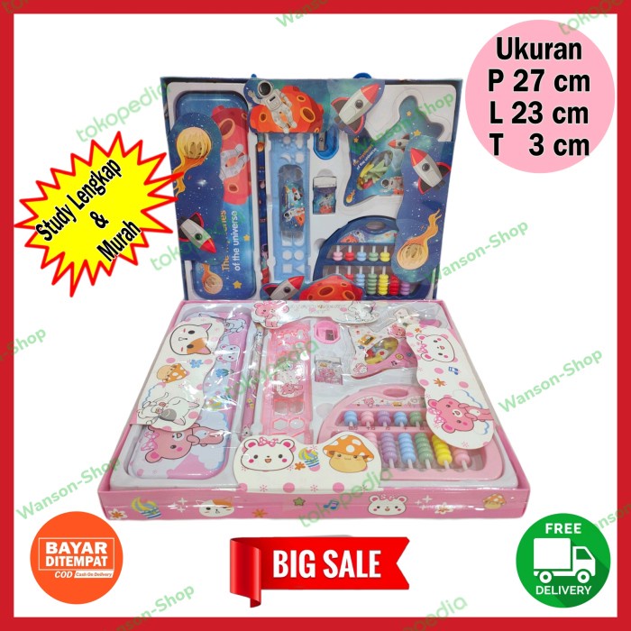 

STUDY SET ANAK / PAKET ALAT TULIS ANAK / SOUVENIR ULANG TAHUN ANAK - CEWEK
