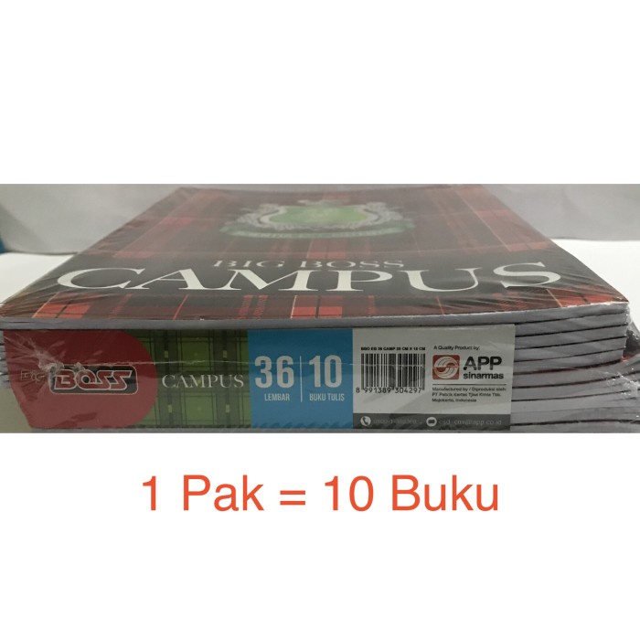 

Buku Tulis Big Boss Campus 36 lembar Pak=10 buku