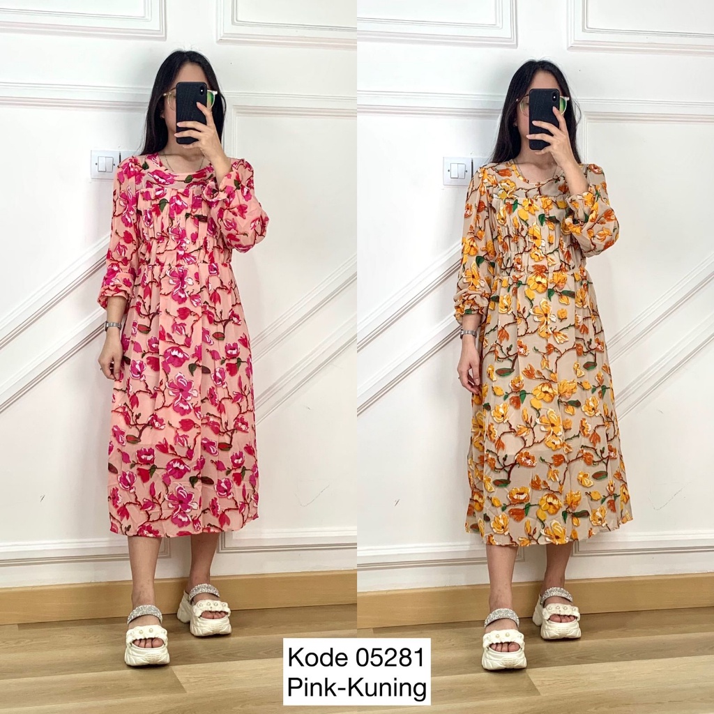 Tunik Bunga Bunga Terbaru I Tunik Motif Bunga Terbaru I Dress Tunik Wanita I Tunik Flower Korea