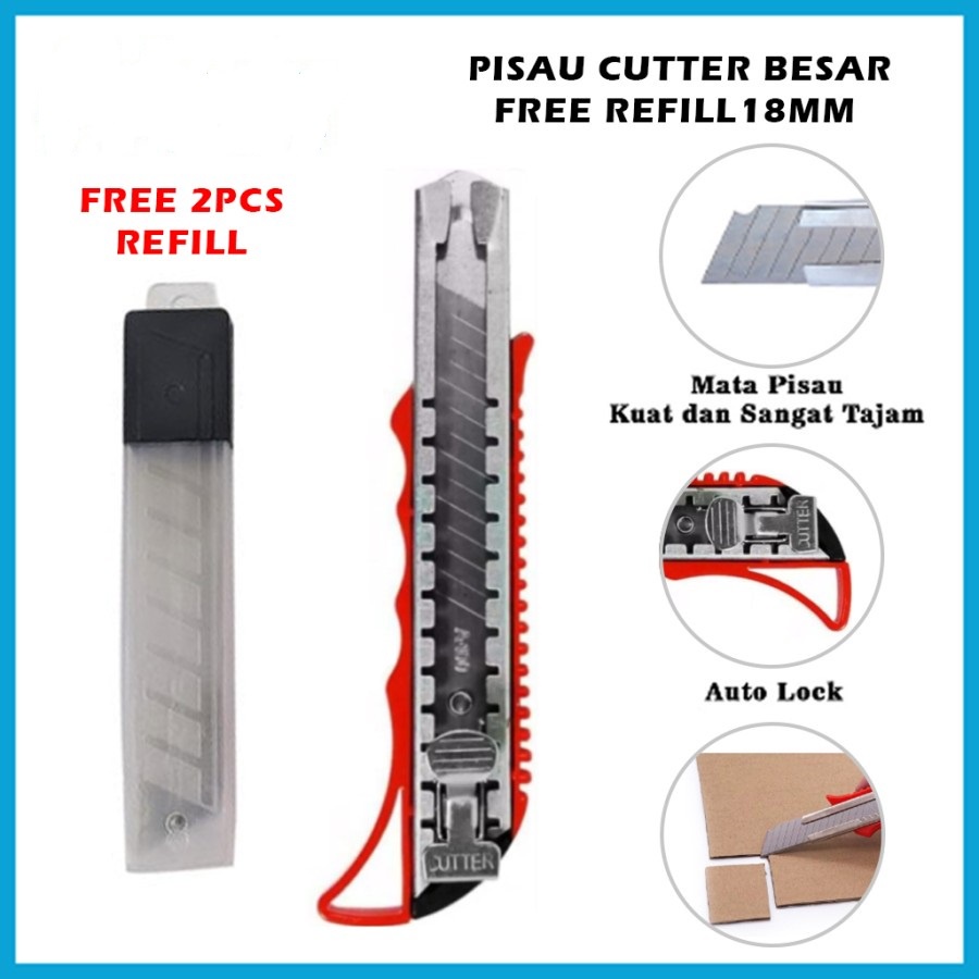 

Pisau Cutter Besar 18mm Kater Pemotong Kertas Super Tajam Murah Serbaguna