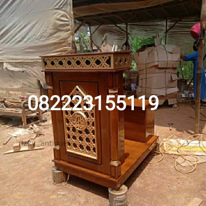 

mimbar masjid minimalis kayu jati Termurah cod redy