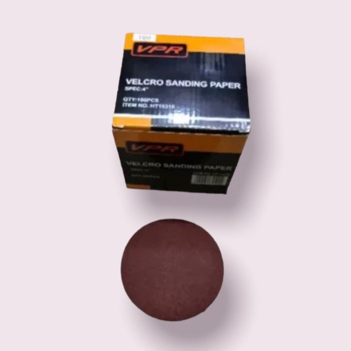 (PER KOTAK) Amplas bulat amplas tempel amplas velcro pad 4" inch murah TU2T