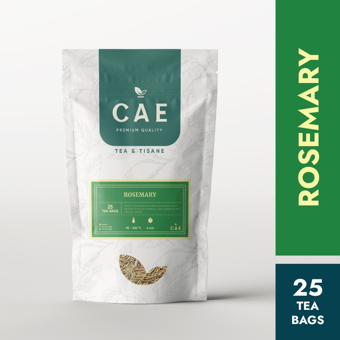 

ROSEMARY 25 TEA BAGS Teh Seduh 100% Pure Organic Premium Tisane