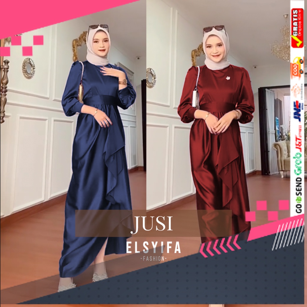 BAJU GAMIS MODEL BARU TERMURAH STYLE TRENDY /JUSI DRESS BRIDESMAID SATIN VELVET R.CAVALI PREMIUM SIL