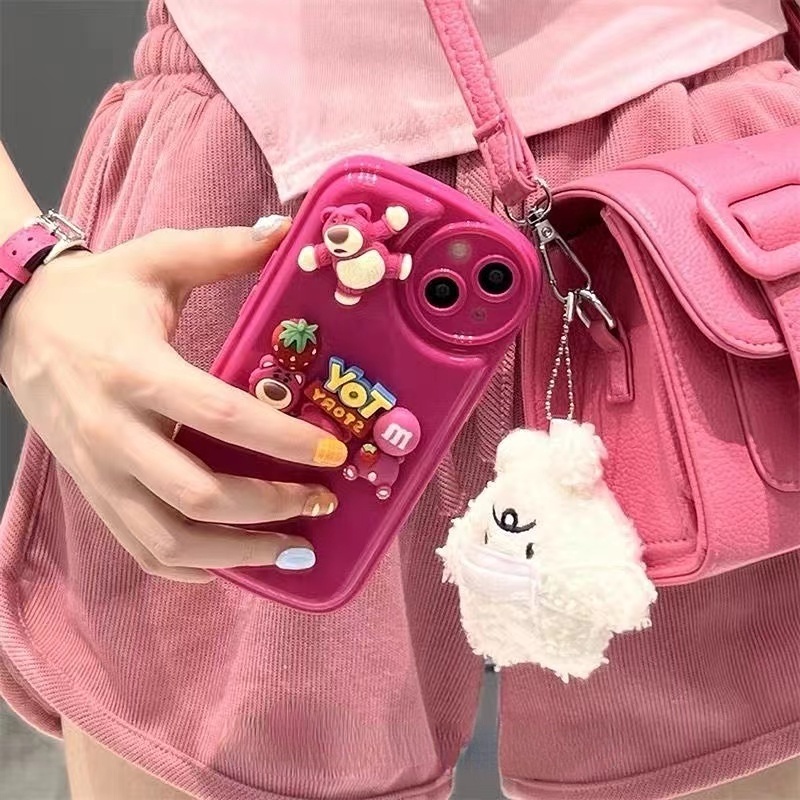 So Cute Pink LOTSO Air Cushion Soft Case IP IPhone 6 6S 7 8 14 + Plus SE 2020 X XR XS 11 12 13 Pro Max Cute Duck Strawberry Bear Phone Case City Girl