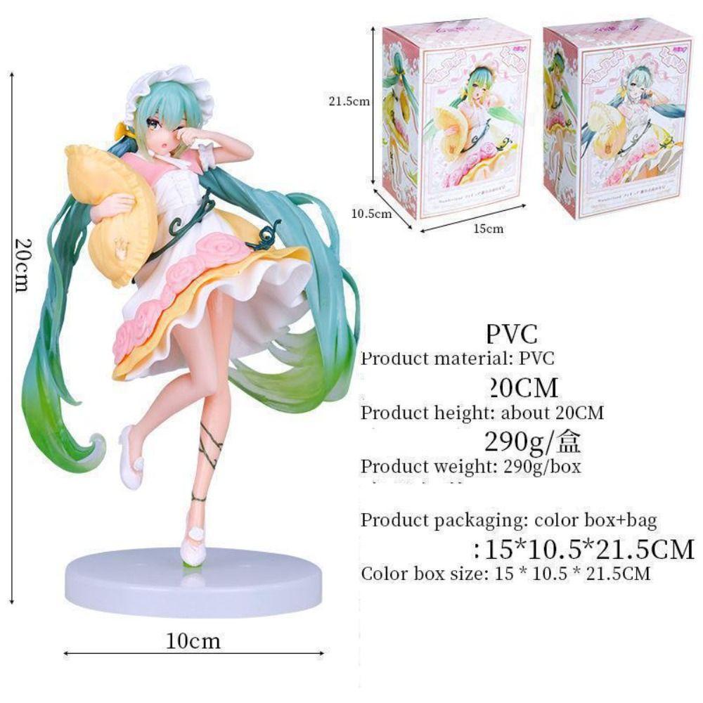 Fishstick Miku Hatsune Action Figure Kawaii PVC 20 cm Hadiah Ulang Tahun Desktop Ornamen Miku Model Mainan Kartun Anime Dekorasi Rumah Miku Anime Model Mainan